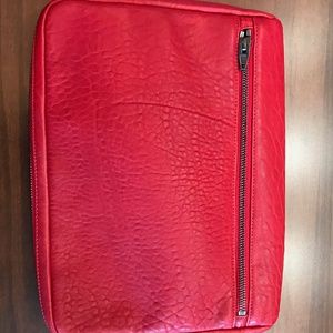 Alexander Wang Fumo pebbled-leather iPad case- Red